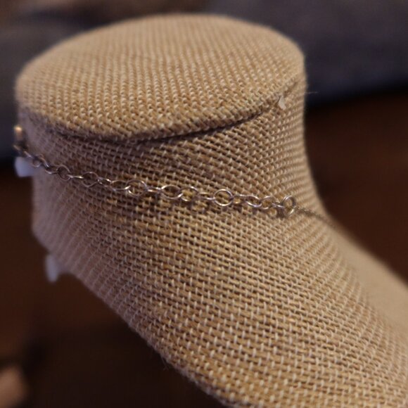 White square bead and sterling silver Sherzada necklace pendant 14.5"-17.5" - Picture 9 of 16